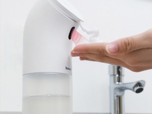 پمپ فوم ساز مایع دستشویی بیسوس مدل Minipeng Hand Washing Machine بهمراه فوم مایع