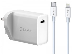 شارژر دیواری فست شارژ 18 وات دیویا مدل Smart Series PD Quick بهمراه کابل تایپ سی به لایتنینگ