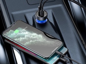 شارژر فندکی سوپر شارژ بیسوس مدل Particular Digital Display QC + PPS Dual Quick Charger 65W CCKX-C0G
