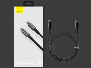 کابل فست شارژ دو سر تایپ سی بیسوس مدل Tungsten Gold Fast Charging Data Cable 100W CATWJ-01 به طول 1 متر