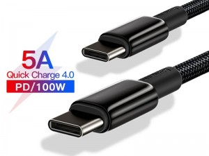 کابل فست شارژ دو سر تایپ سی بیسوس مدل Tungsten Gold Fast Charging Data Cable 100W CATWJ-01 به طول 1 متر