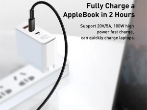 کابل فست شارژ دو سر تایپ سی بیسوس مدل Tungsten Gold Fast Charging Data Cable 100W CATWJ-A01 به طول 2 متر