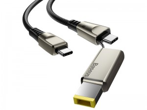 کابل دو سر تایپ سی به DC لپ تاپ بیسوس مدل One-for-two Fast Charging Data Cable Type-C to C+DC 100W CA1T2-B01