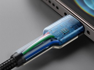 کابل پاوربانکی فست شارژ Type-C به Lightning بیسوس مدل Cafule Series Metal Data Cable 20W CATLJK-01 به طول 25 سانتی‌متر