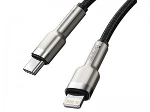 کابل پاوربانکی فست شارژ Type-C به Lightning بیسوس مدل Cafule Series Metal Data Cable 20W CATLJK-01 به طول 25 سانتی‌متر