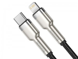 کابل پاوربانکی فست شارژ Type-C به Lightning بیسوس مدل Cafule Series Metal Data Cable 20W CATLJK-01 به طول 25 سانتی‌متر