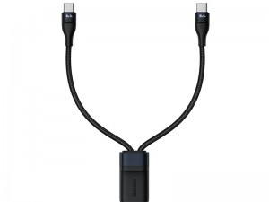 کابل دوکاره Type-C به Type-C فست شارژ بیسوس مدل Flash Series One-for-two Fast Charging Data Cable CA1T2-C01 به طول 1.5 متر