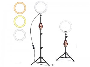 رینگ لایت عکاسی مدل GIM SMN-10 Selfie Ring Light & Tripod Stand & Cell Phone Holder 10 inch