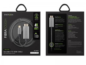 کابل تبدیل Type-C به HDMI انرژیا مدل FibraTough به طول 2 متر
