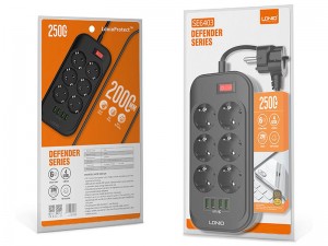 چند راهی برق الدینیو مدل SE6403 (دارای 4 پورت USB)
