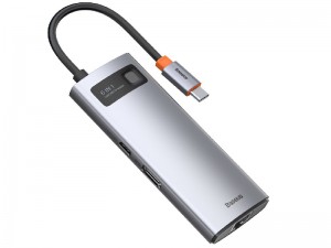 هاب تایپ سی 6 پورت بیسوس مدل Metal Gleam 6 in 1 Multifunctional Type-C HUB CAHUB-CW0G