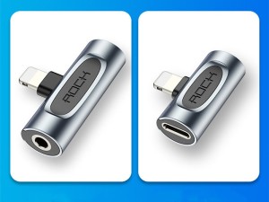 مبدل لایتنینگ به صدا AUX و پورت شارژ راک مدل RCB0667