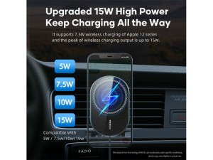 پایه نگهدارنده و شارژر وایرلس مگنتی راک مدل W36 Q1 Apple Magnetic Car Charger
