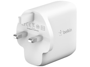 شارژر دیواری فست شارژ 63 وات بلکین مدل Dual USB-C GaN WCH003myWH