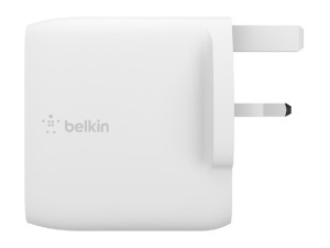 شارژر دیواری فست شارژ 63 وات بلکین مدل Dual USB-C GaN WCH003myWH