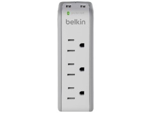 شارژر دیواری و چند راهی برق بلکین مدل Outlet Mini Surge Protector with USB Ports BST300bg