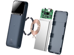 پاور بانک وایرلس 10000 میلی آمپر مگنتی بیسوس مدل Magnetic Wireless Quick Charge PPCXW10 PPMT-03