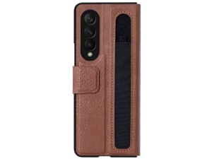 کاور چرمی اورجینال نیلکین مدل Aoge Leather Case مناسب برای گوشی موبایل سامسونگ Z Fold 3
