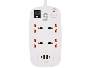 چند راهی برق تایمردار گرین مدل GNPS2PDBK (دارای 2 پورت USB و 2 پورت Type-C)