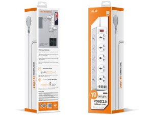 چند راهی برق الدینیو مدل SC10610 (دارای 5 پورت USB و 1 پورت Type-C)