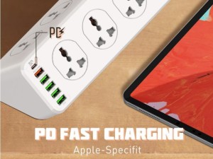 چند راهی برق الدینیو مدل SC10610 (دارای 5 پورت USB و 1 پورت Type-C)
