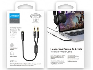 کابل انتقال صدای دوسر جویروم مدل Headphone female to 2-male Y-splitter audio cable SY-A05