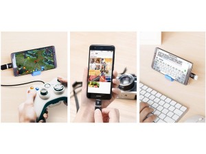 مبدل USB به Type-C بیسوس مدل Mini USB female to Type-C male adapter converter CATOTG-01