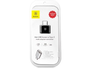 مبدل USB به Type-C بیسوس مدل Mini USB female to Type-C male adapter converter CATOTG-01