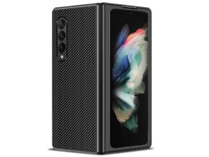 کاور فیبر کربنی مدل Leather Case مناسب برای گوشی موبایل سامسونگ Z Fold 3