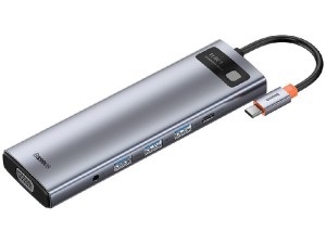هاب تایپ سی 11 پورت بیسوس مدل Metal Gleam 11 in 1 Multifunctional Type-C HUB 100W CAHUB-CT0G