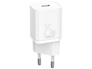 شارژر دیواری فست شارژ 25 وات بیسوس مدل Super Si Quick Charger 1C 25W CCCJG25CE TZCCSUP-L02 بهمراه کابل دو سر تایپ سی