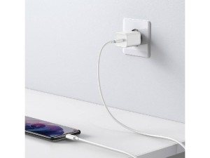 شارژر دیواری فست شارژ 25 وات بیسوس مدل Super Si Quick Charger 1C 25W CCCJG25CE TZCCSUP-L02 بهمراه کابل دو سر تایپ سی