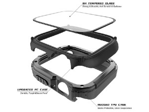 قاب محافظ و گلس لیتو مدل Armor مناسب برای ساعت هوشمند اپل واچ 41mm