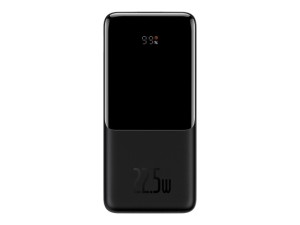 پاوربانک 10000 میلی آمپر بیسوس مدل Elf Digital Display PPJL010002 توان 22.5 وات با دو کابل متصل