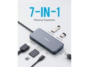 هاب تایپ سی 7 پورت انکر مدل A8352 PowerExpand Plus