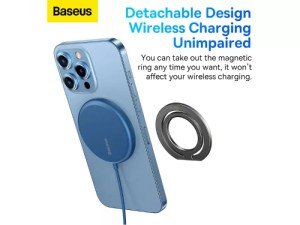 حلقه نگهدارنده مگنتی آیفون بیسوس مدل Halo Series Foldable Metal Ring Stand SUCH000013