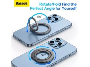 حلقه نگهدارنده مگنتی آیفون بیسوس مدل Halo Series Foldable Metal Ring Stand SUCH000013