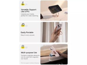 حلقه و پایه نگهدارنده تبلت و گوشی موبایل بیسوس مدل Rails Phone Ring Stand/Holder LUGD000013
