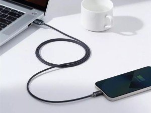 کابل فست شارژ لایتنینگ بیسوس مدل Crystal Shine Fast Data Cable CAJY000001 به طول 1.2 متر و توان 20 وات