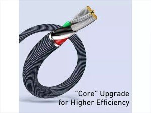 کابل فست شارژ لایتنینگ بیسوس مدل Crystal Shine Fast Data Cable CAJY000001 به طول 1.2 متر و توان 20 وات