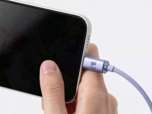 کابل فست شارژ لایتنینگ بیسوس مدل Crystal Shine Fast Data Cable CAJY000001 به طول 1.2 متر و توان 20 وات