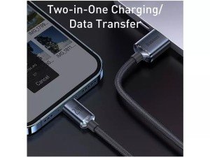 کابل فست شارژ لایتنینگ بیسوس مدل Crystal Shine Fast Data Cable CAJY000001 به طول 1.2 متر و توان 20 وات