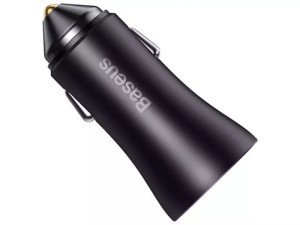 شارژر فندکی 60 وات بیسوس مدل Golden Contactor Dual Fast Car Charger CGJM000013