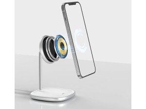 استند شارژر وایرلس بیسوس مدل Swan Magnetic Desktop Bracket Wireless Charger BS-W519