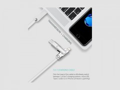 کابل شارژ  وانتقال داده  micro USB & TYPE-C & Lightning  زیکن مدل ZN-ALLOY