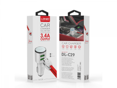 شارژر فندکي الدينيو مدل DL-C29 همراه با کابل microUSB (غیر اصل)