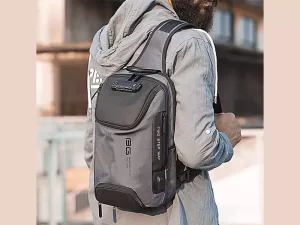 کوله تک بند ضدسرقت USB دار بنج مدل BG-7082 Anti-theft TSA Lock Bag Waterproof Chest Pack