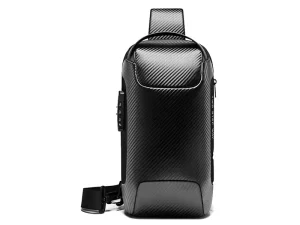 کوله تک بند ضدسرقت و ضدآب USB دار بنج مدل BG-22085 plus Carbon Waterproof Crossbody Chest Bag