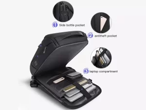 کوله لپ تاپ حرفه‌ای ضد آب USB دار بنج مدل BG-2517 مناسب برای لپ تاپ 15.6 اینچی