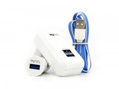 شارژر ديواري و شارژ فندکی تسکو مدل TTC 34 بهمراه کابل MicroUSB بطول 1 متر